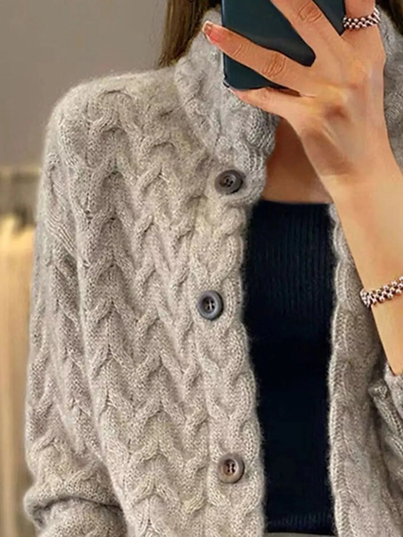 Textured Knit Button Down Cardigan - Be Bliss Boutique