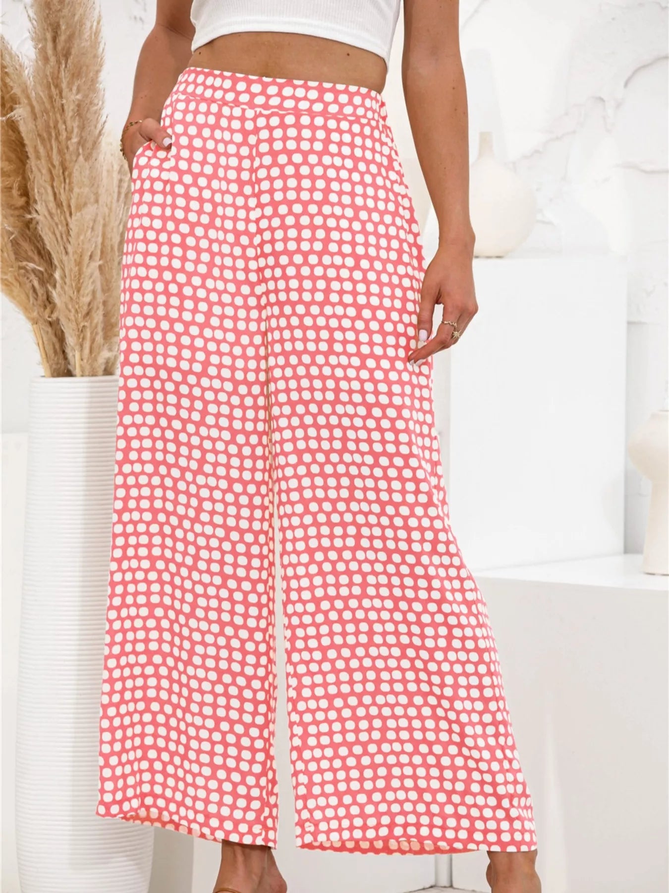 Polka Dot Wide Leg Pants -  Be Bliss Boutique