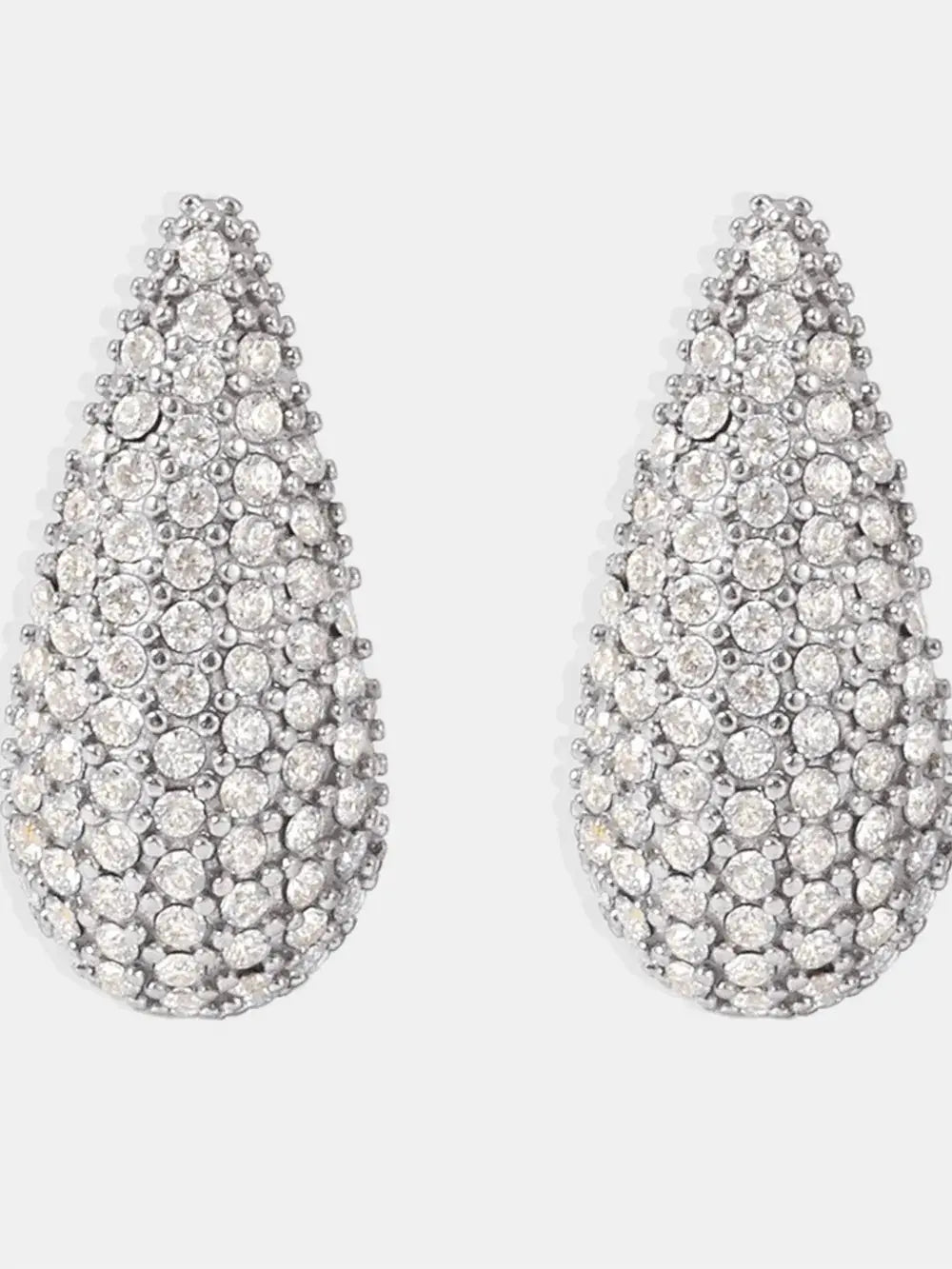 Stainless Steel Zircon Teardrop Stud Earrings – Multicolor & Crystal Options - Be Bliss Boutique