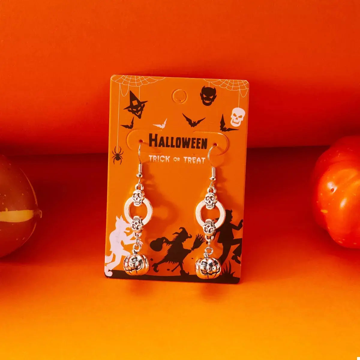 Pumpkin Halloween Dangle Earrings - Be Bliss Boutique