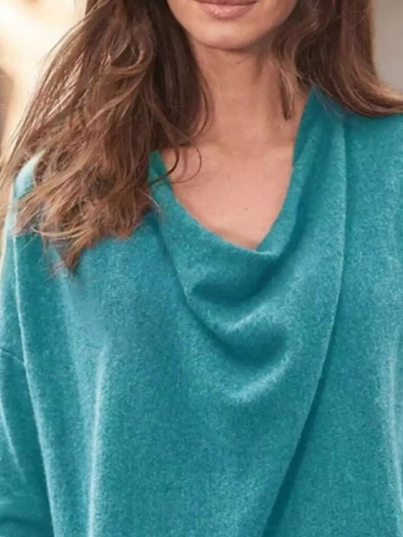 Full Size Cowl Neck Long Sleeve Top - Be Bliss Boutique