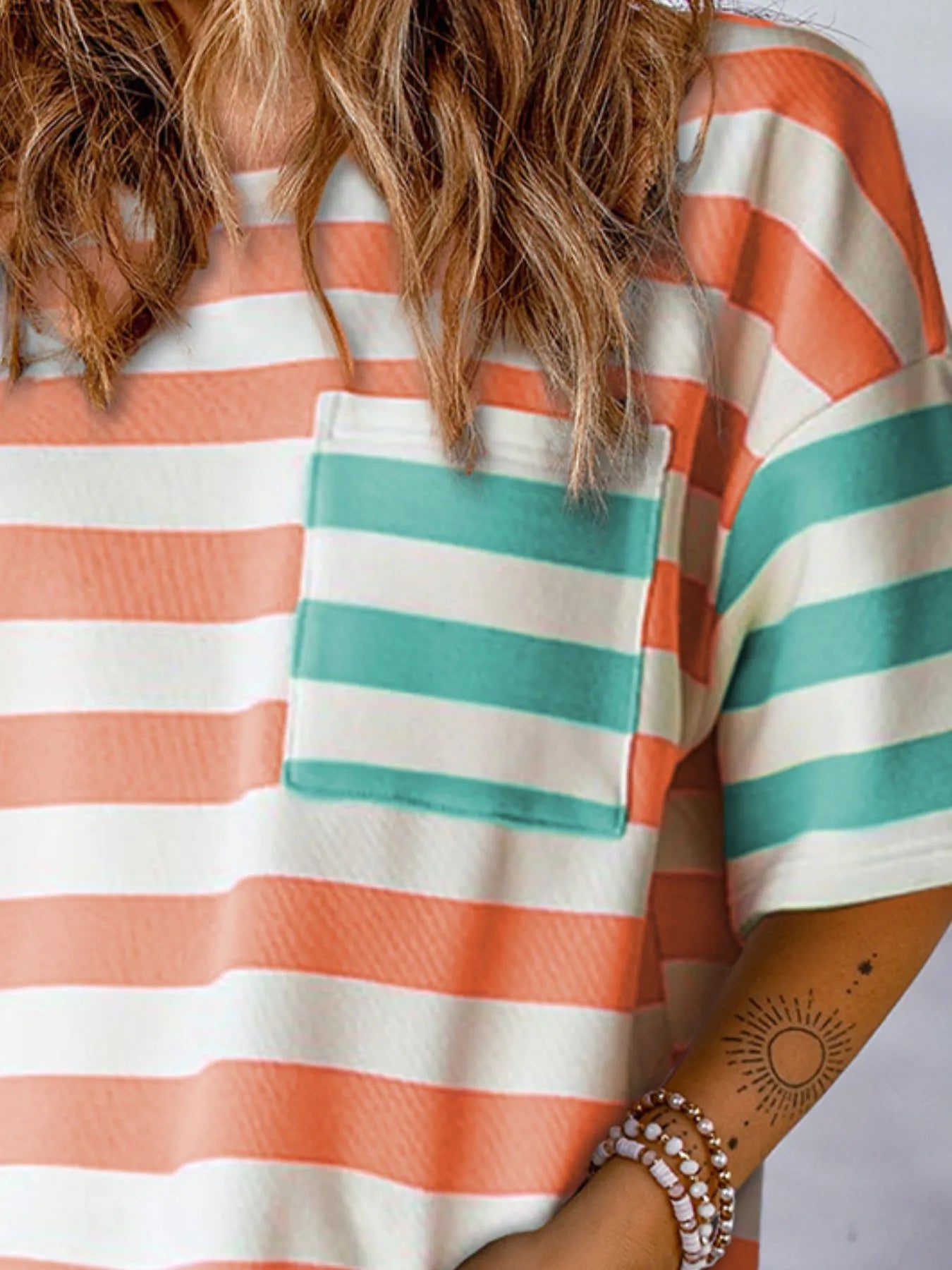 Striped Short Sleeve Oversized Womens T Shirt - Be Bliss Boutique