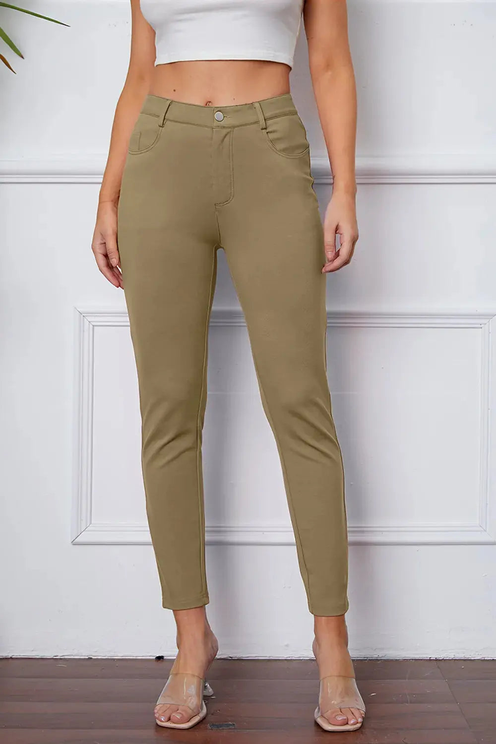 Basic BAE Full Size StretchyStitch High Waist Skinny Pants - Be Bliss Boutique