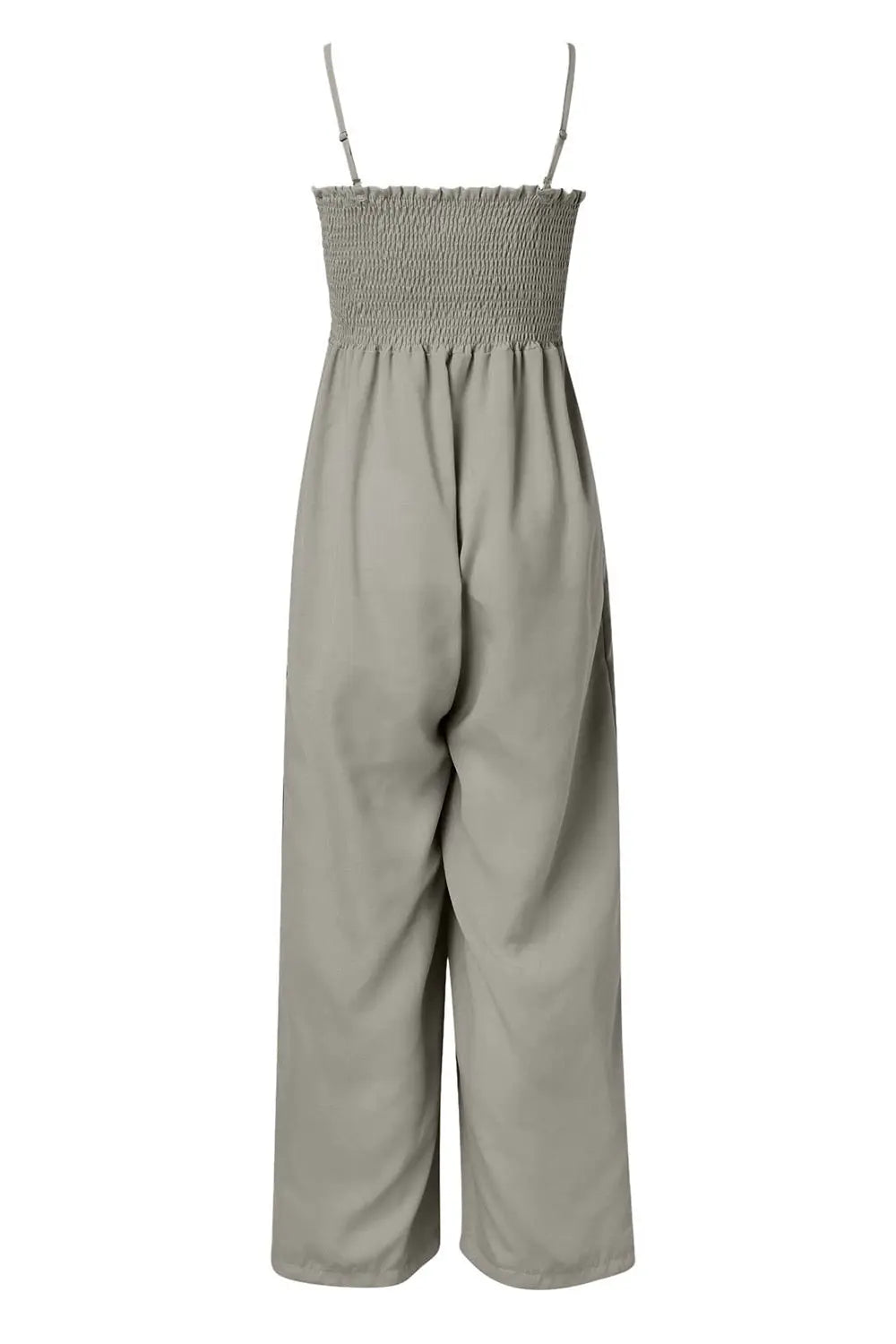Smocked Spaghetti Strap Wide Leg Jumpsuit - Be Bliss Boutique