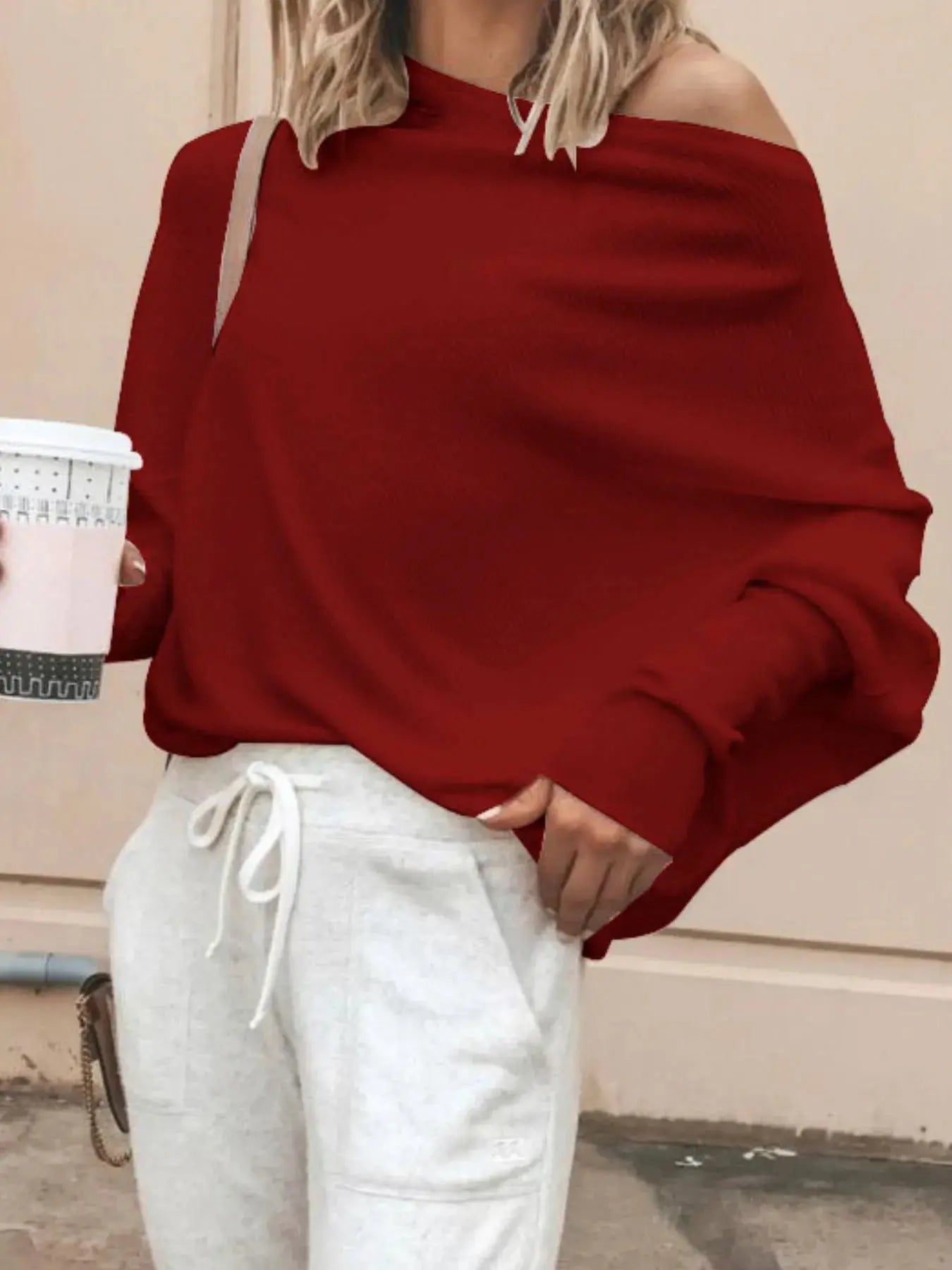 Single Shoulder Ribbed Knit Top - Be Bliss Boutique