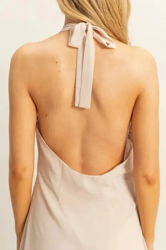 HYFVE Chiffon Halter Asymmetrical Hem Dress - Be Bliss Boutique