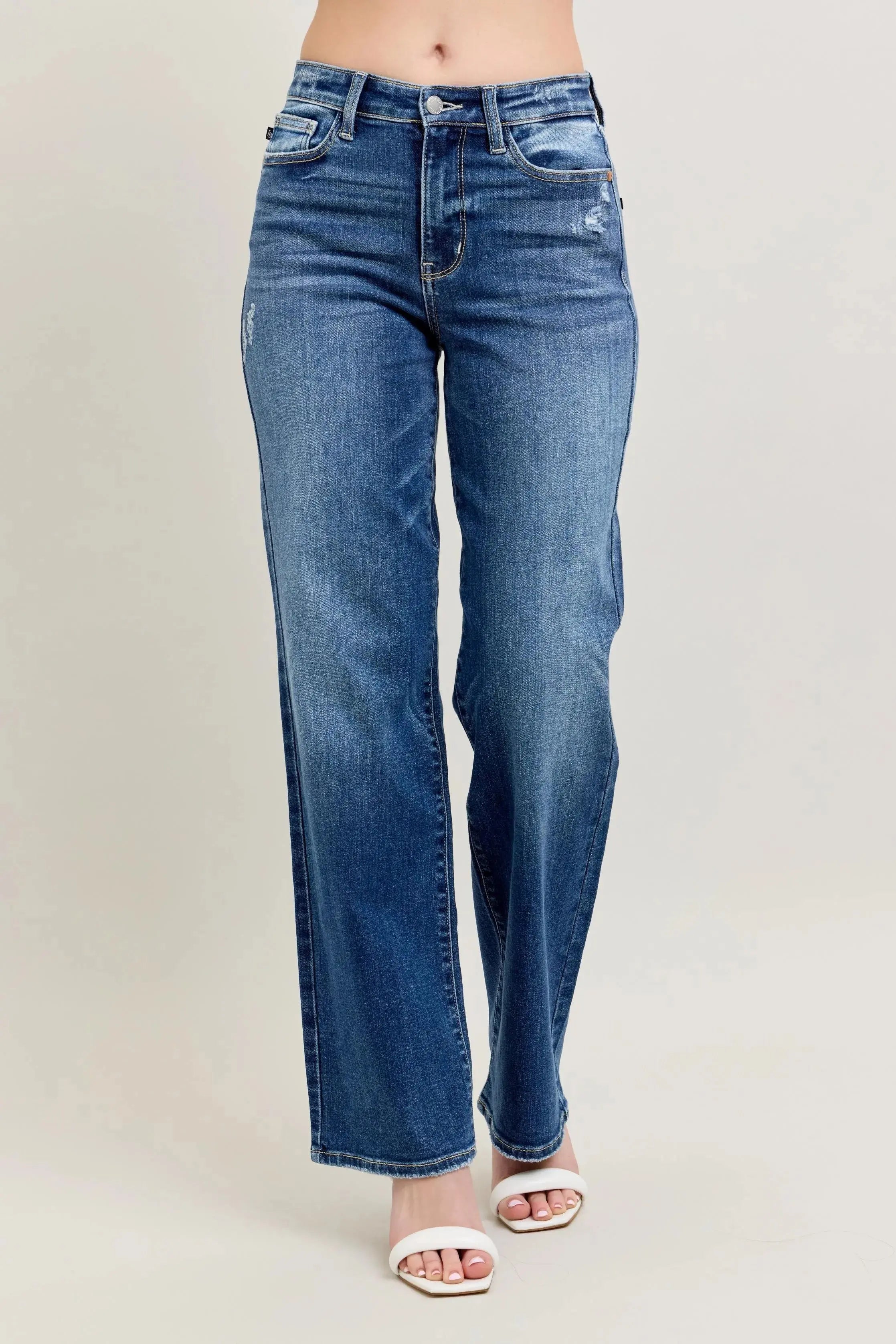 Judy Blue Jeans - Full Size/Plus Size High Waist 90's Straight Leg - Be Bliss Boutique