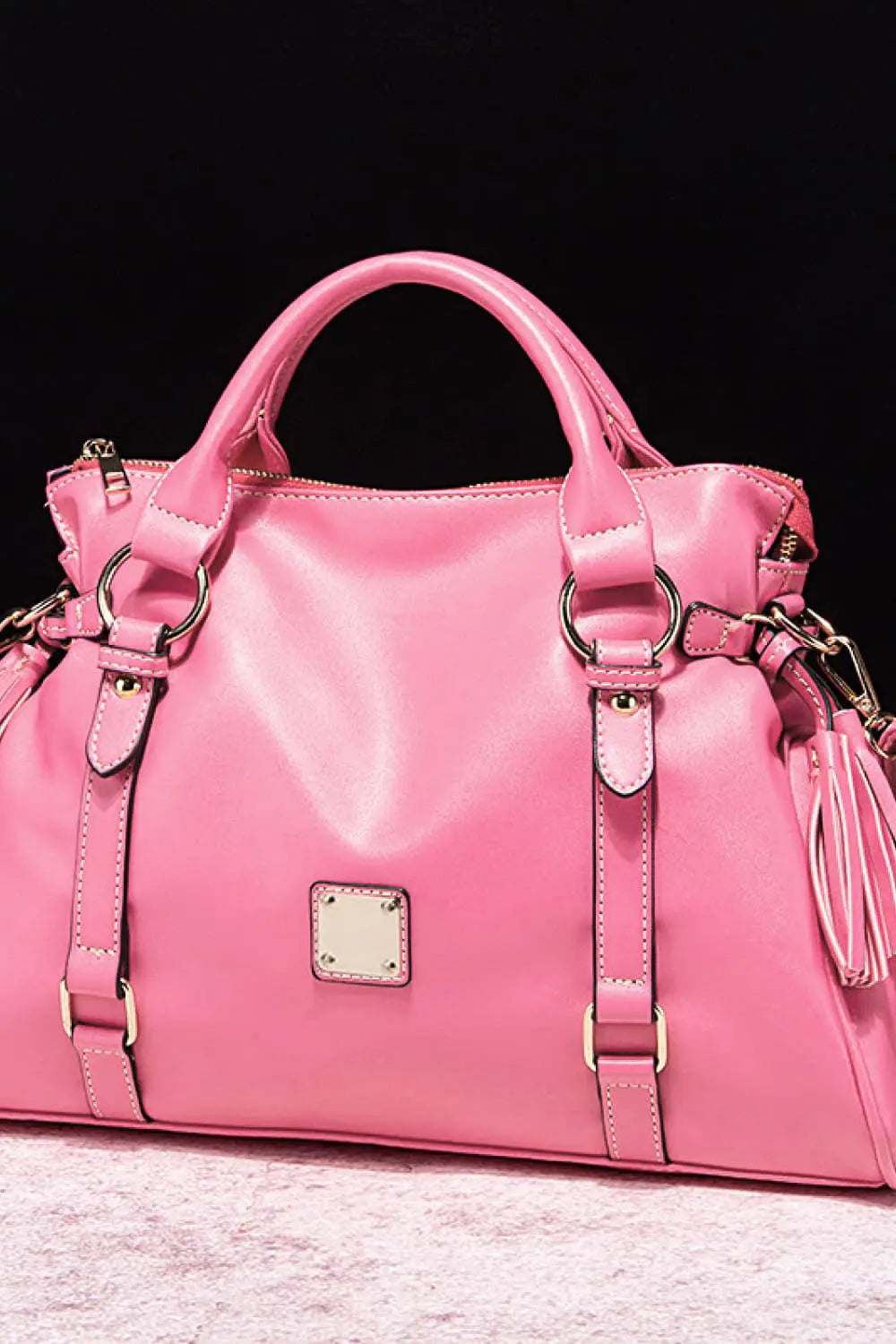 PU Leather Handbag with Tassels - Be Bliss Boutique