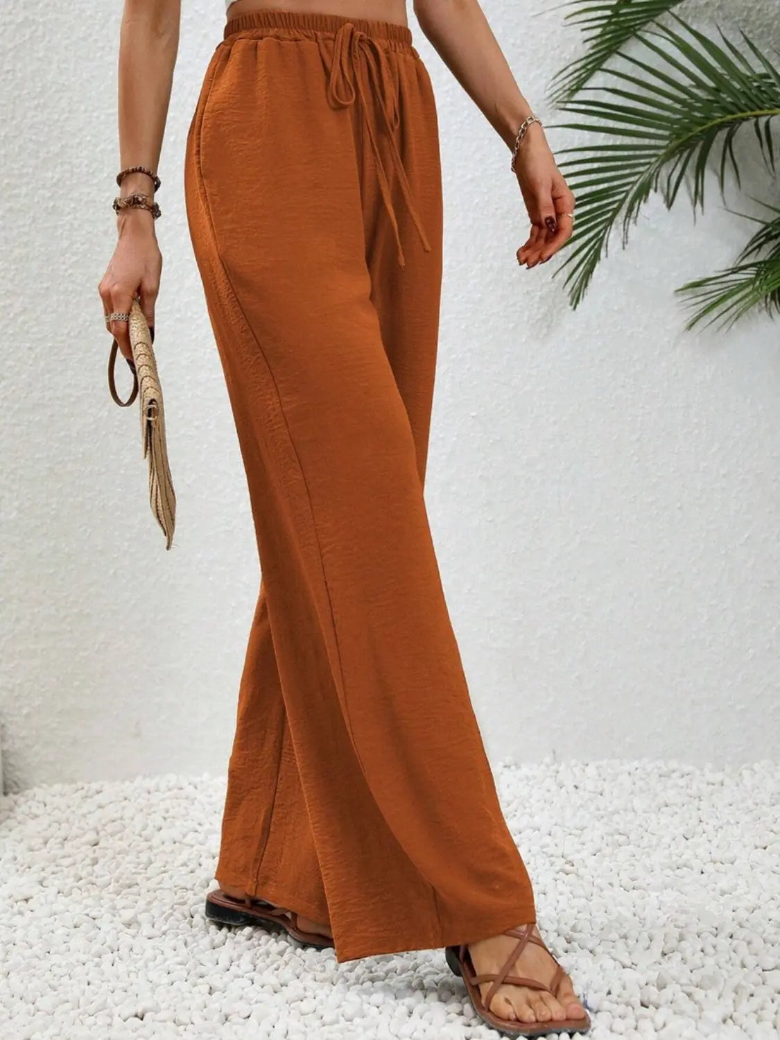 Wide Leg Drawstring Pants - Be Bliss Boutique