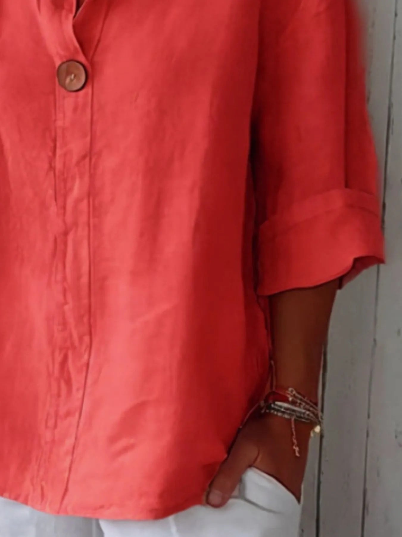 Breezy Button-Front Relaxed Linen Blouse - Be Bliss Boutique