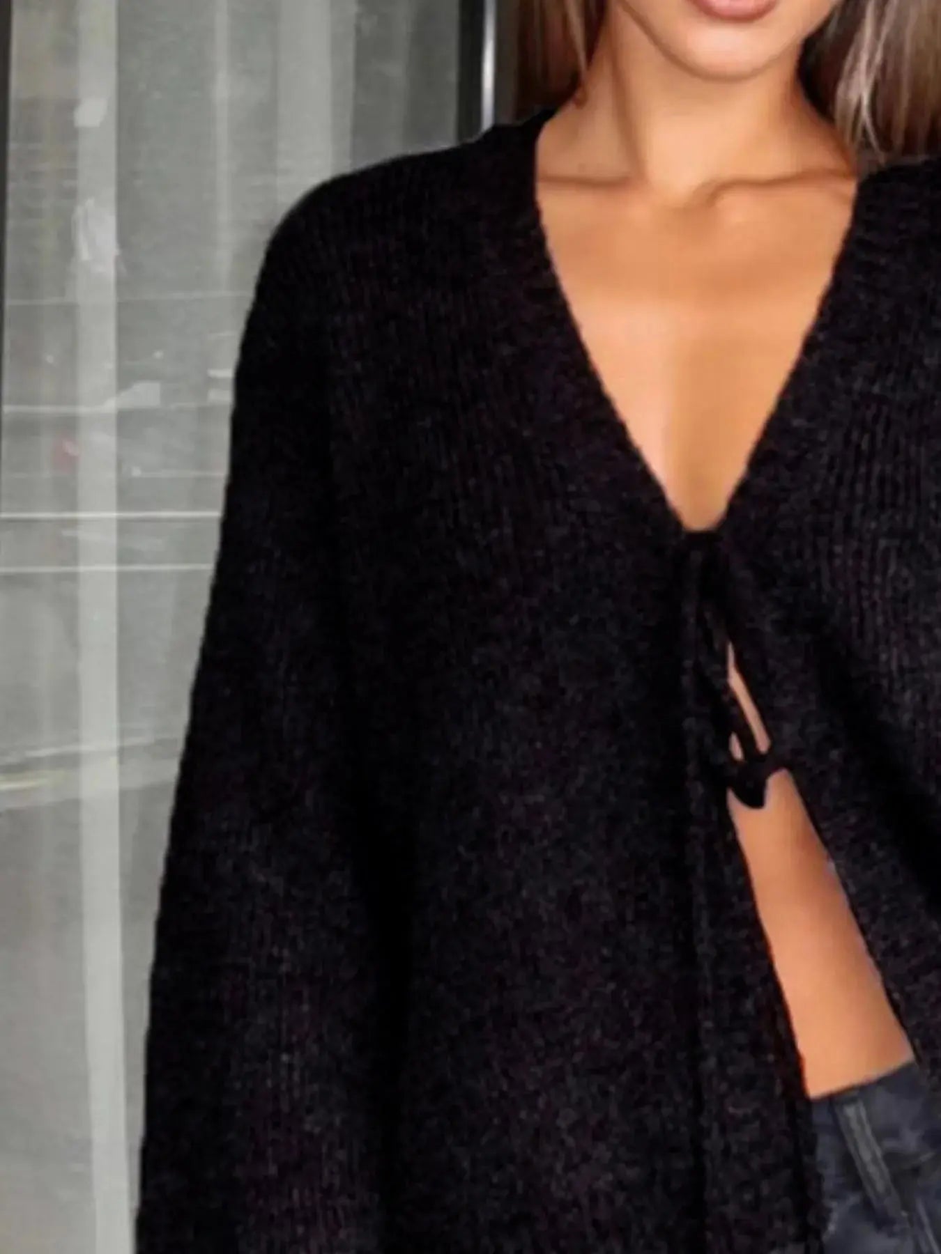 Open Front Tie Knit Sweater Cardigan – Soft Stretch Cozy Fit - Be Bliss Boutique