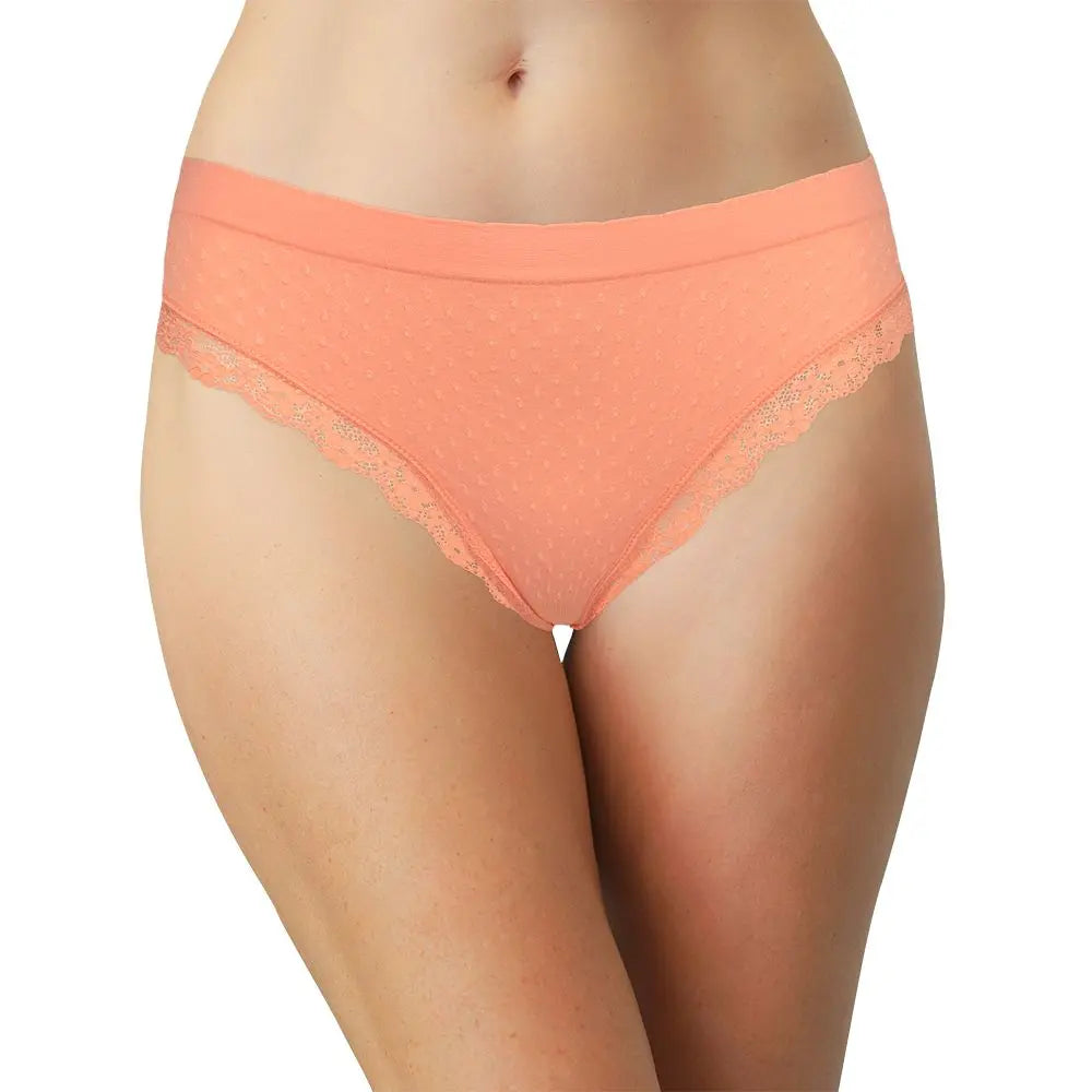 Scalloped Dot and Lace Tag Free Seamless Thong - Be Bliss Boutique