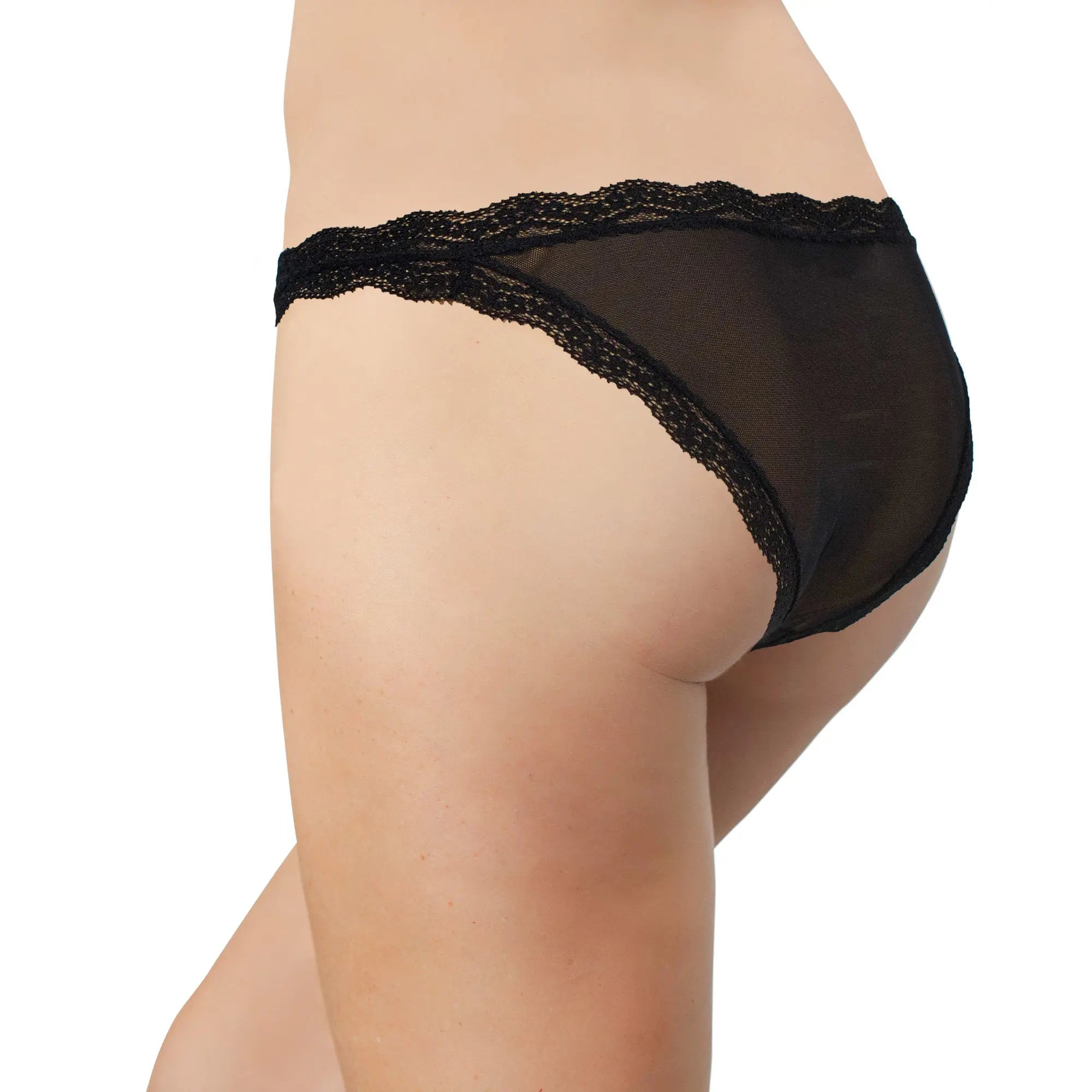 Mesh Bikini with Lace Trim at the Waist and Leg, XS-2X - Be Bliss Boutique
