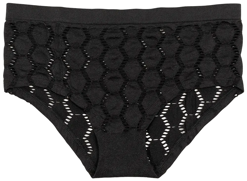 Peek-A-Boo Jacquard Seamless Boyshort in Black or Peach - Be Bliss Boutique