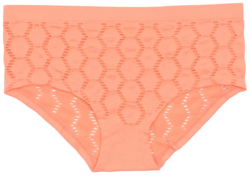 Peek-A-Boo Jacquard Seamless Boyshort in Black or Peach - Be Bliss Boutique