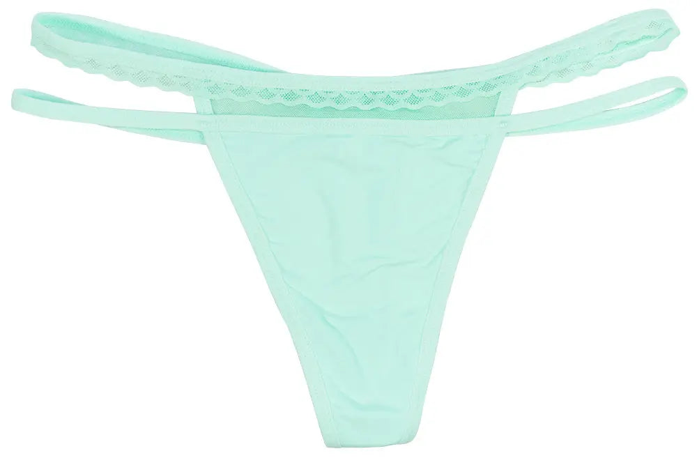 Strappy Thong with Mesh and Lace Detail - Be Bliss Boutique