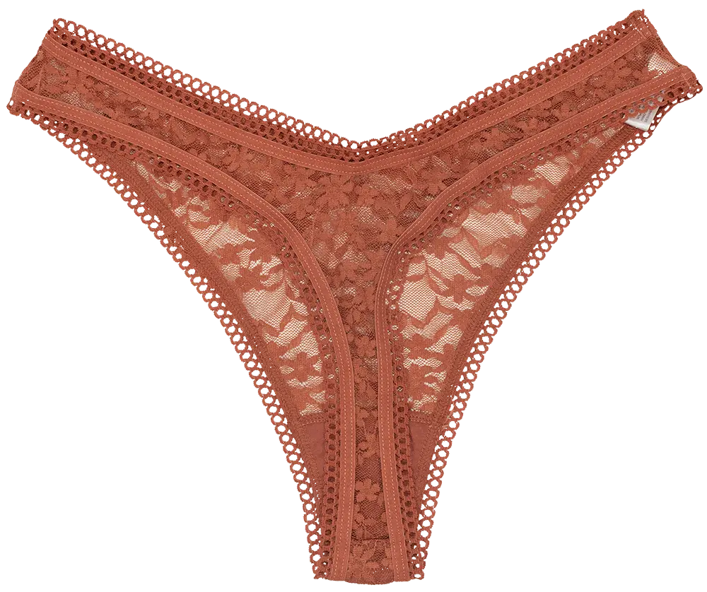 High Leg Daisy Lace Thong with Picot Trim - Be Bliss Boutique