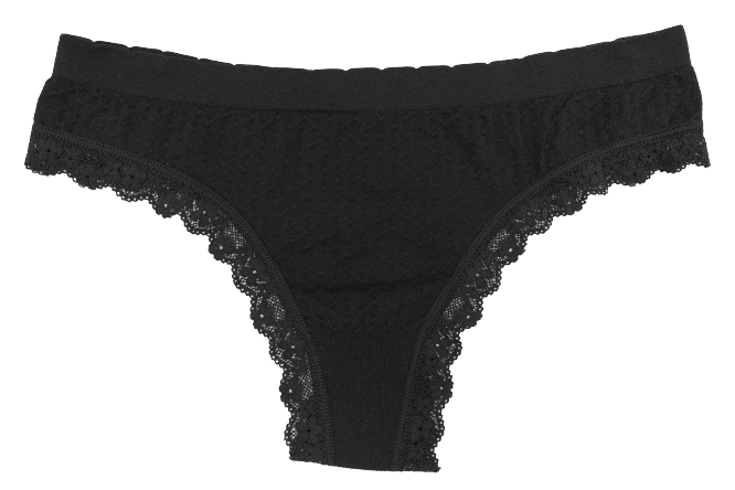 Scalloped Dot and Lace Seamless Tag Free Thong - Be Bliss Boutique