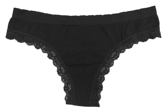 Scalloped Dot and Lace Tag Free Seamless Thong - Be Bliss Boutique