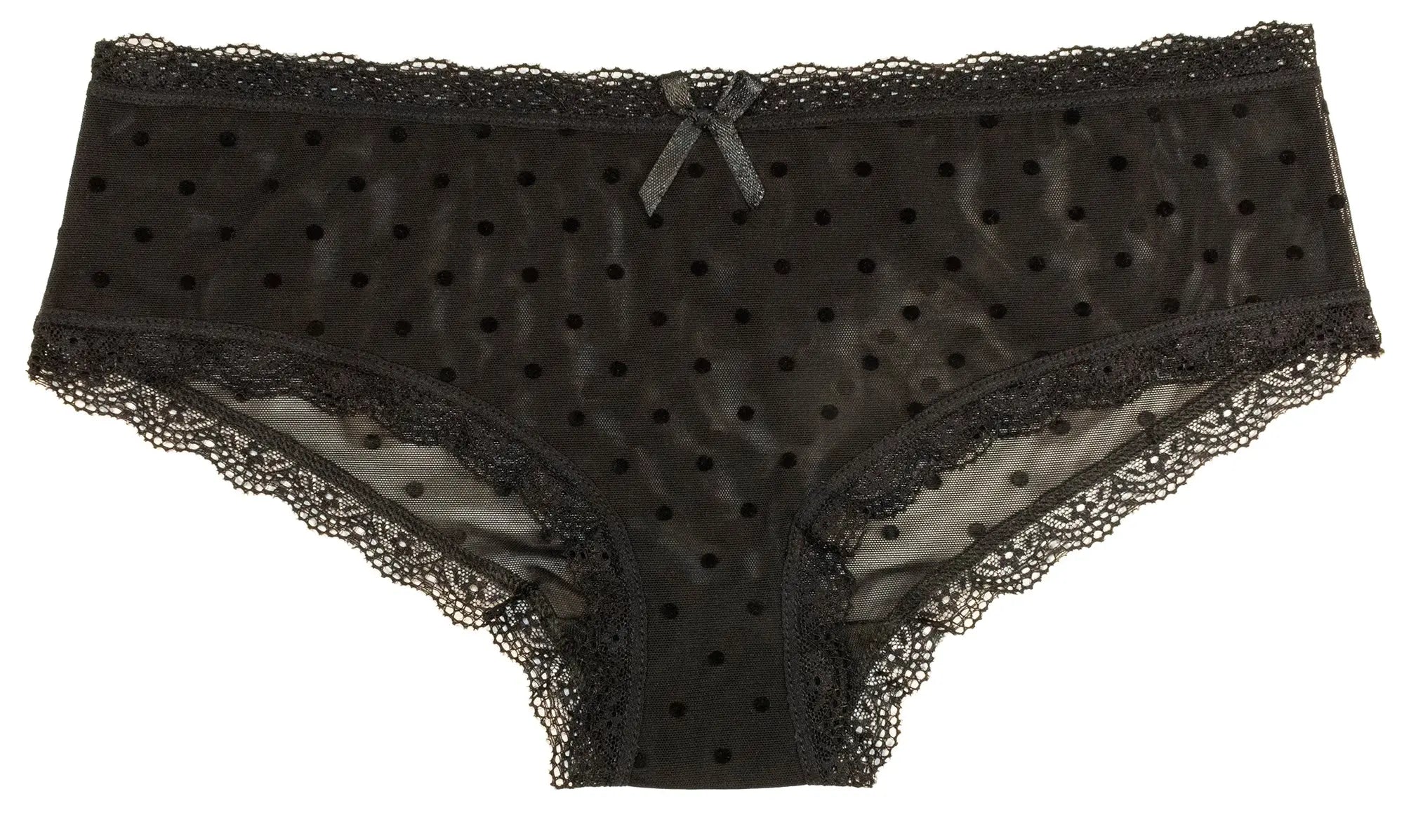 Polka Dot Mesh and Lace Hipster Panty - Be Bliss Boutique