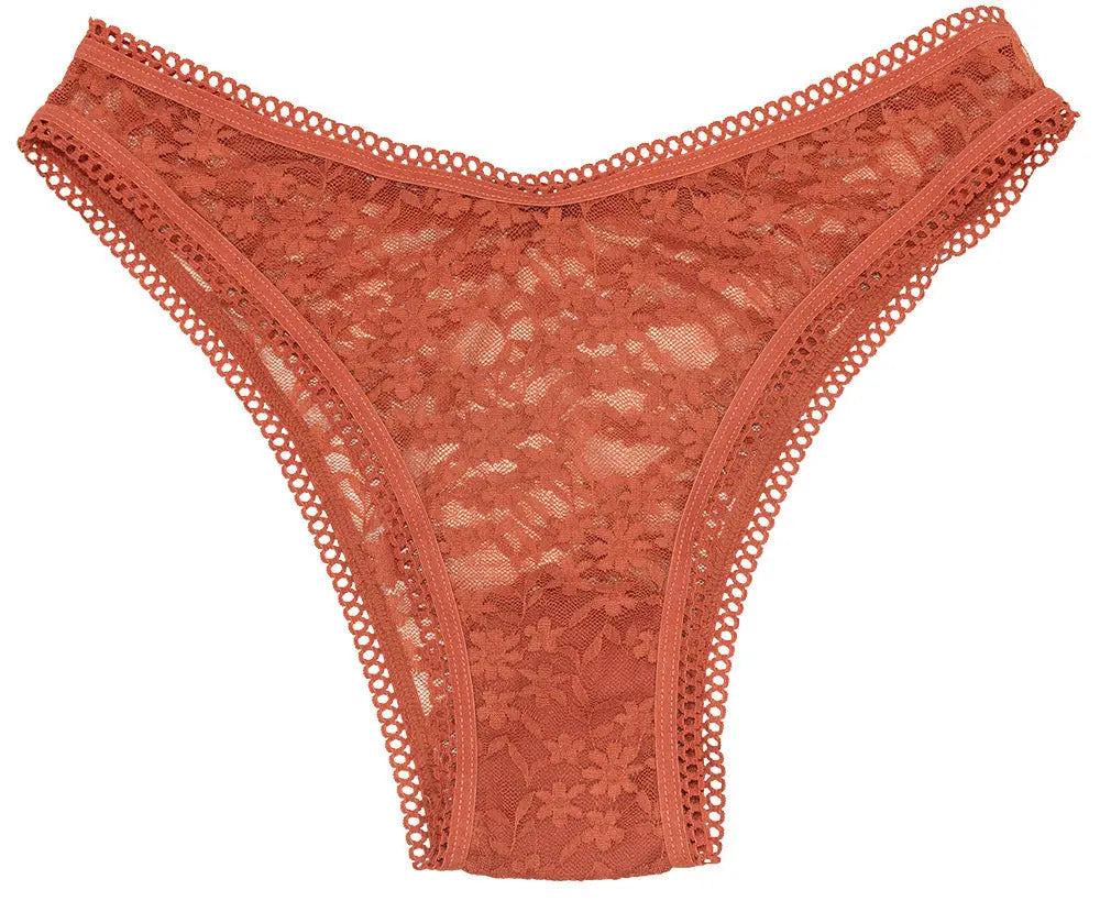 High Leg Daisy Lace Cheeky with Picot Trim - Be Bliss Boutique