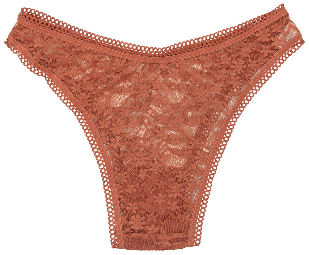 High Leg Daisy Lace Cheeky with Picot Trim - Be Bliss Boutique