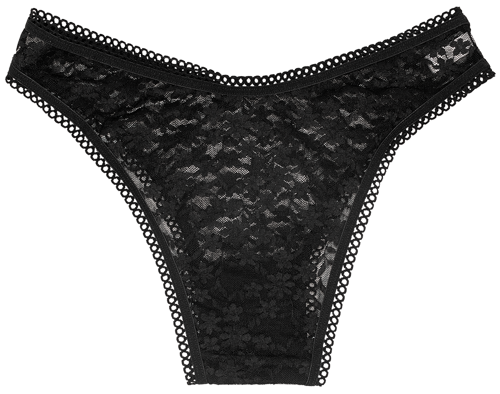 High Leg Daisy Lace Cheeky with Picot Trim - Last Chance - Be Bliss Boutique