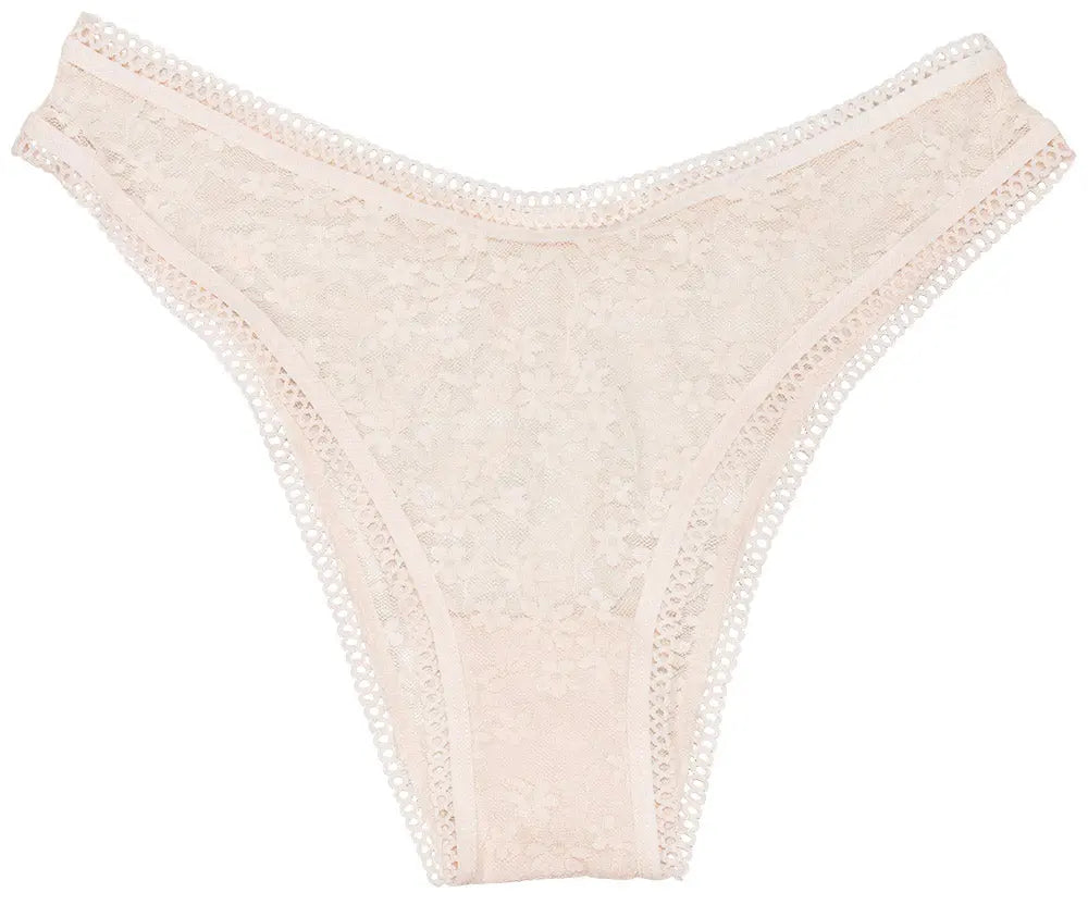 High Leg Daisy Lace Cheeky with Picot Trim - Be Bliss Boutique
