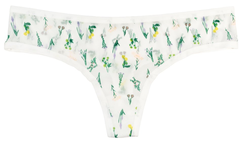 Sweet & Comfy White Mesh Thong – XS–2X - Be Bliss Boutique