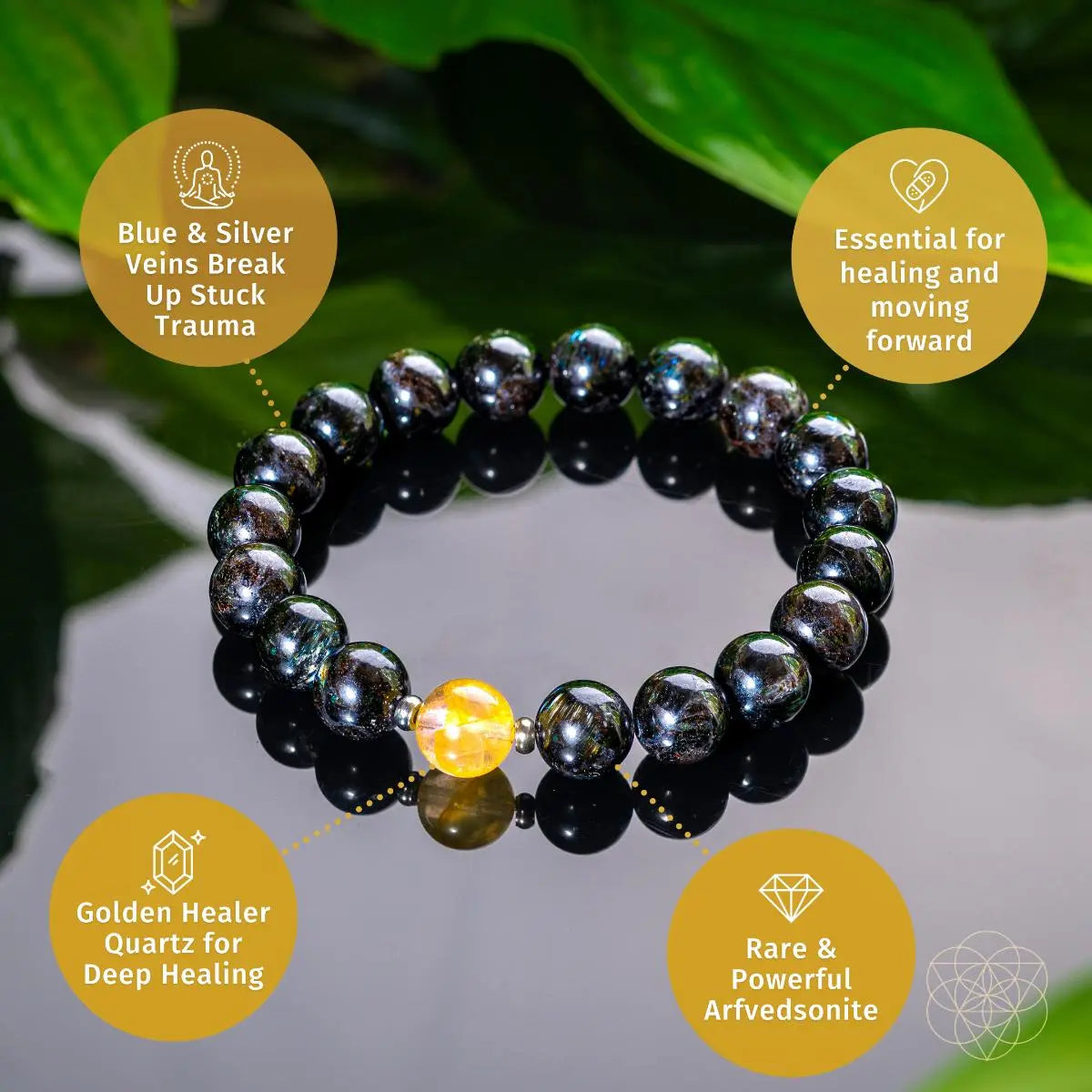 The Arfvedsonite Deep Healing Bracelet - Be Bliss Boutique