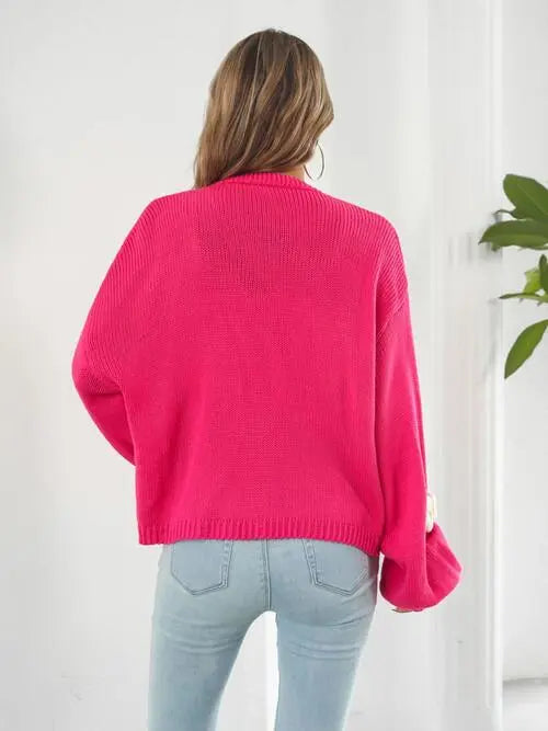 Floral Open Front Long Sleeve Cardigan - Be Bliss Boutique