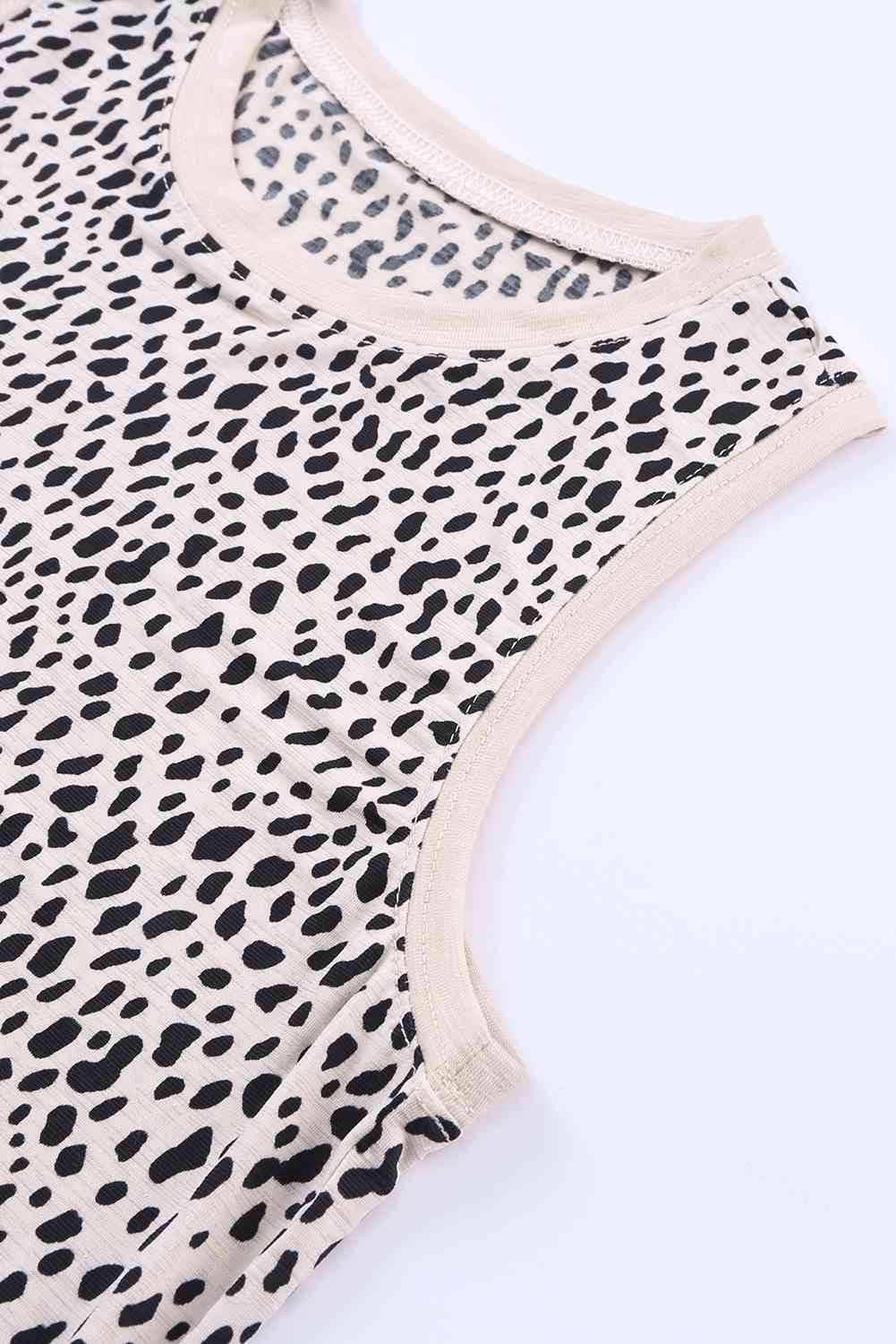 Printed Round Neck Tank - Be Bliss Boutique