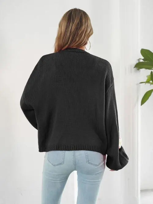 Floral Open Front Long Sleeve Cardigan - Be Bliss Boutique