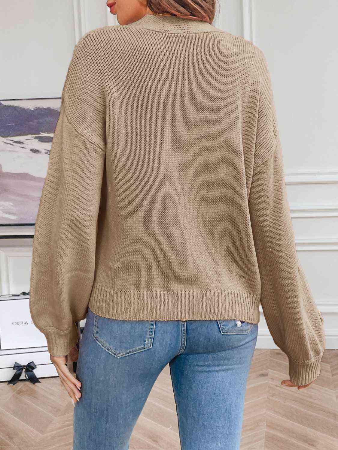 Floral Long Sleeve Open Front Cardigan - Be Bliss Boutique