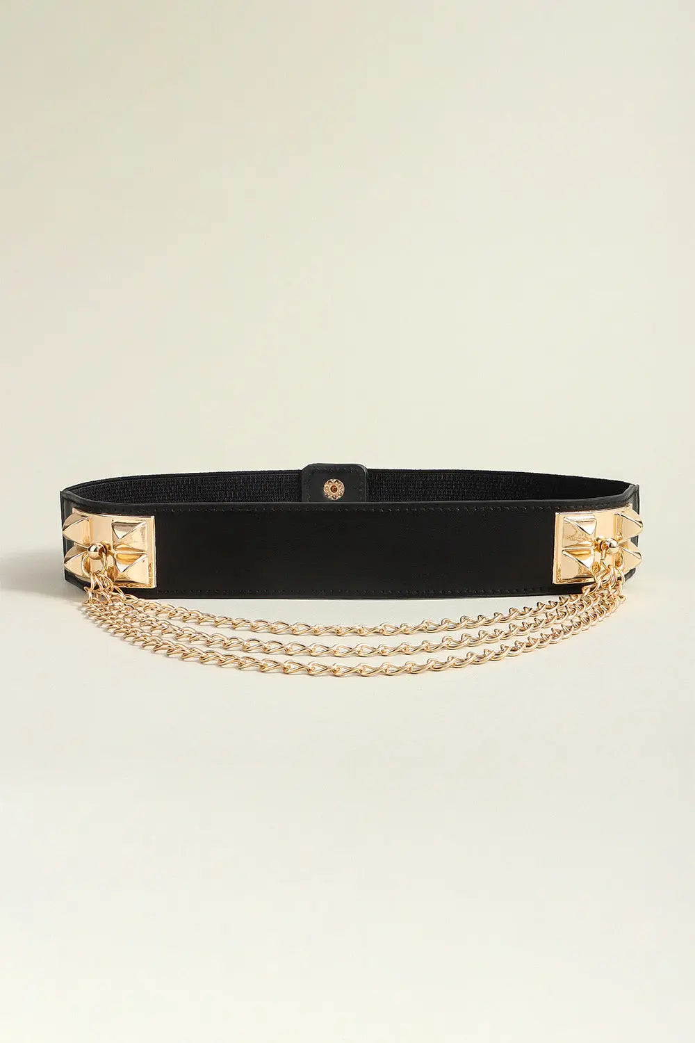 Black Elastic Belt with Triple Gold Chain - Be Bliss Boutique