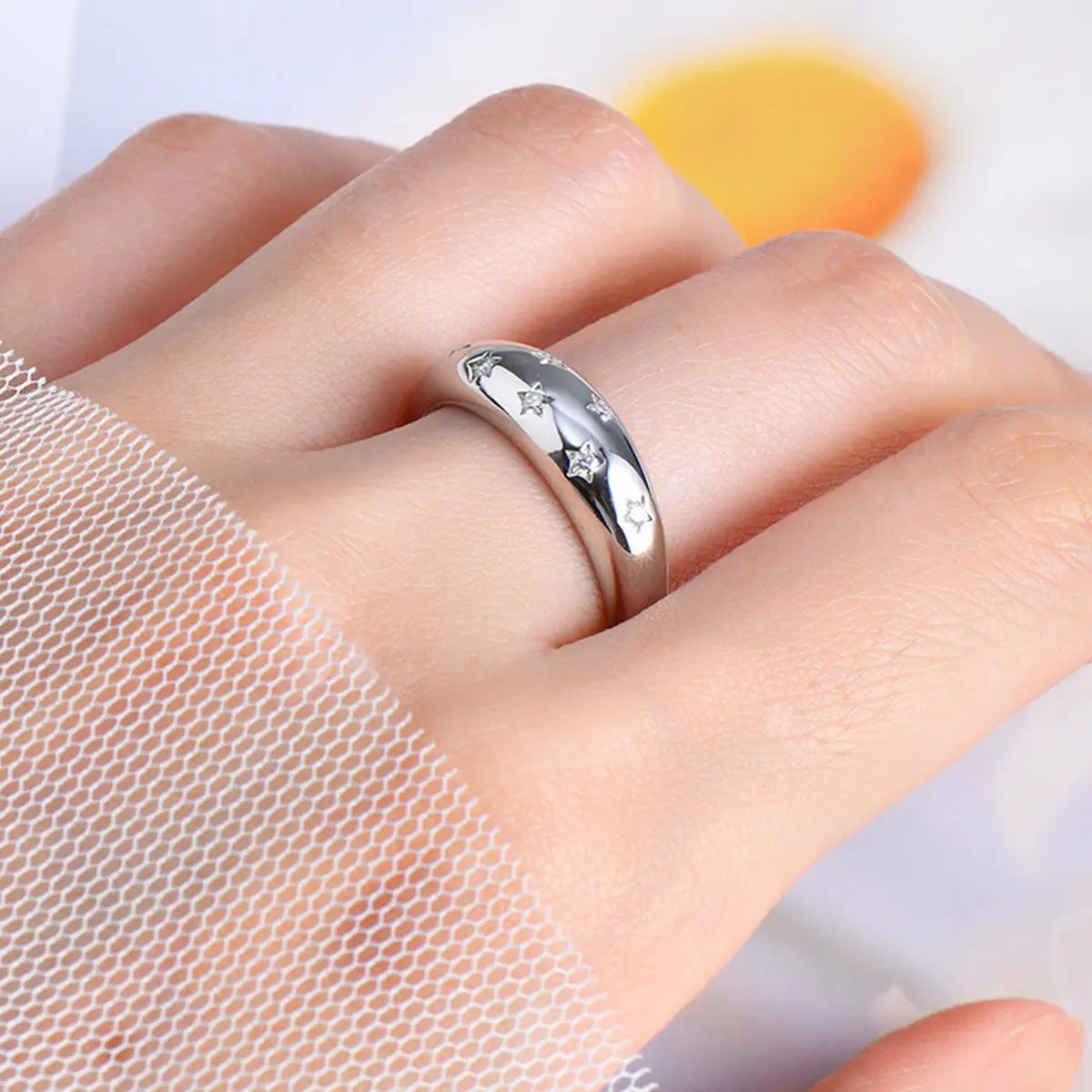 925 Sterling Silver Inlaid Moissanite Star Ring - Be Bliss Boutique
