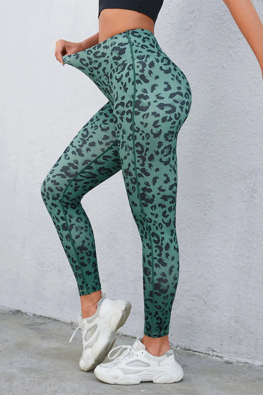 Leopard Print Wide Waistband Leggings - Be Bliss Boutique