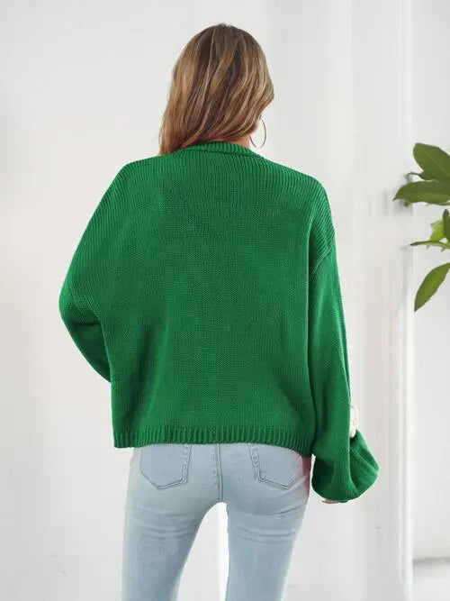 Floral Open Front Long Sleeve Cardigan - Be Bliss Boutique