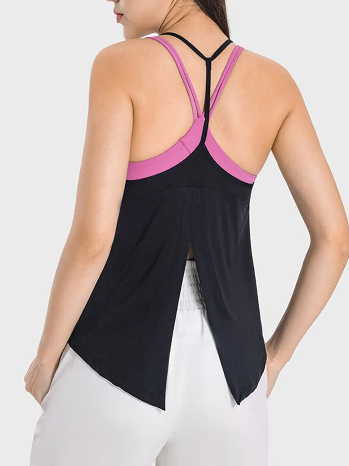 Slit Spaghetti Strap Scoop Neck Cami - Be Bliss Boutique