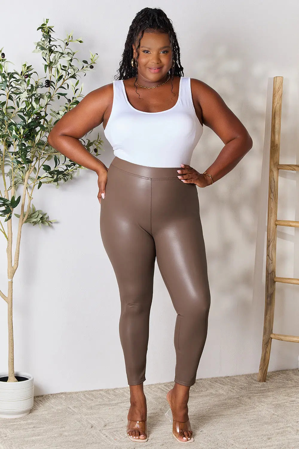 e.Luna Full Size High Waist Skinny Pants - Be Bliss Boutique