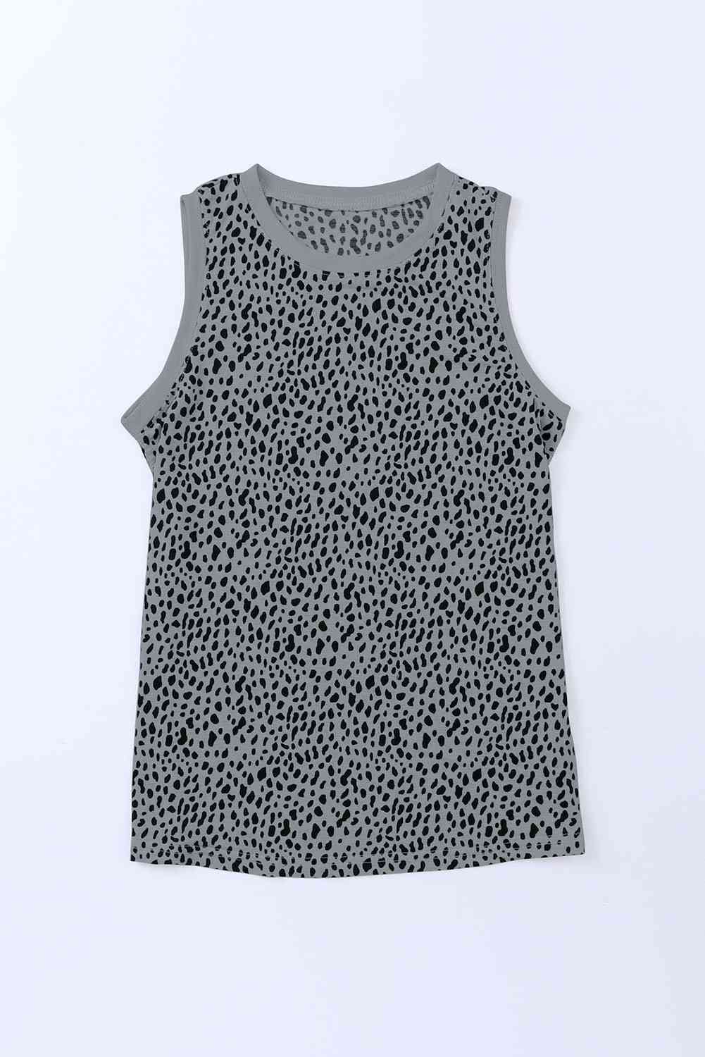 Printed Round Neck Tank - Be Bliss Boutique