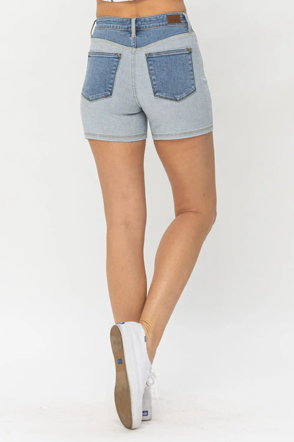 Judy Blue Full Size Color Block Denim Shorts - Be Bliss Boutique