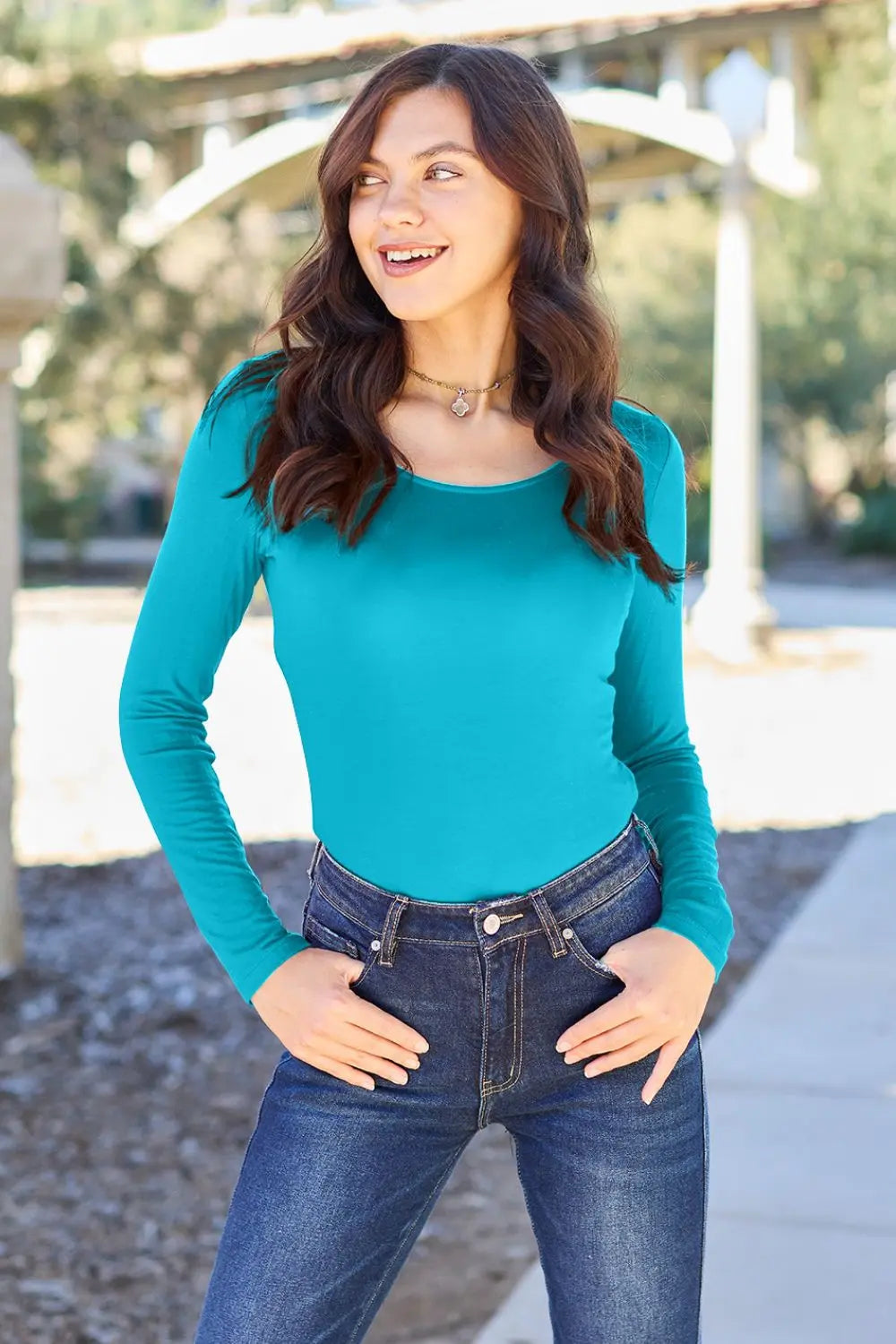Basic Bae Full Size Round Neck Long Sleeve Bodysuit - Be Bliss Boutique