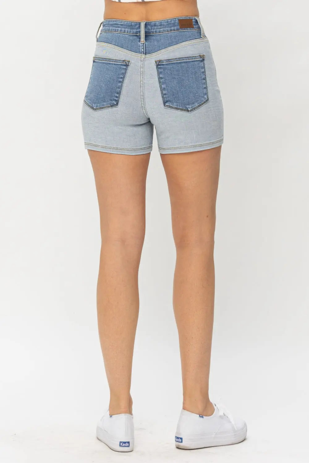 Judy Blue Full Size Color Block Denim Shorts - Be Bliss Boutique