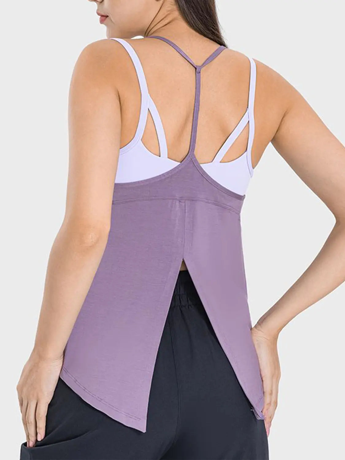 Slit Spaghetti Strap Scoop Neck Cami - Be Bliss Boutique