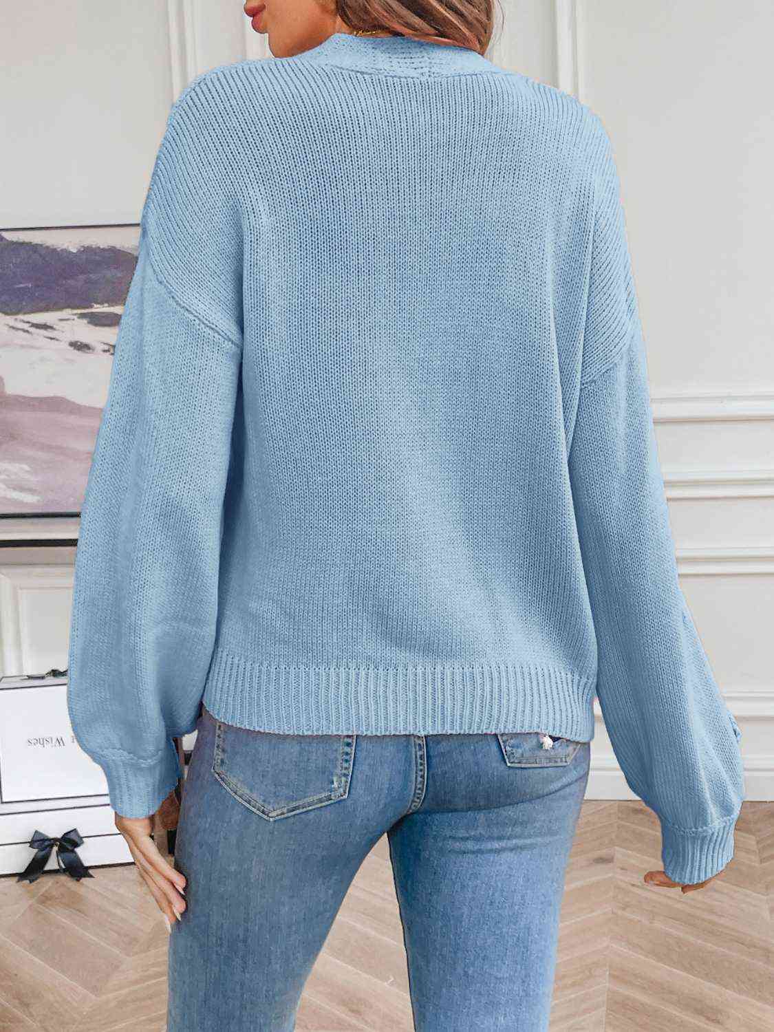 Floral Long Sleeve Open Front Cardigan - Be Bliss Boutique