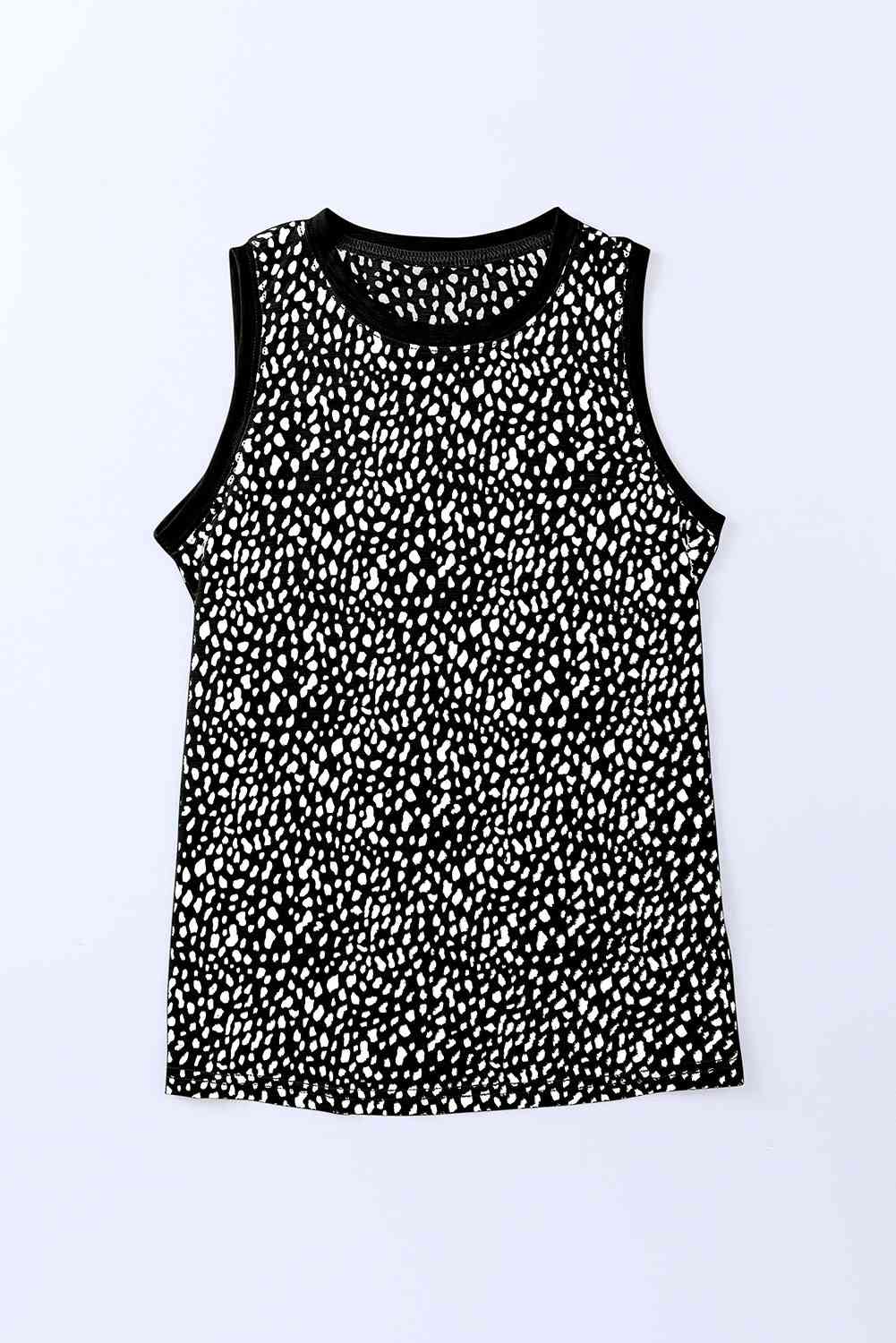 Printed Round Neck Tank - Be Bliss Boutique