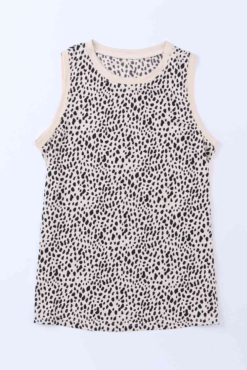 Printed Round Neck Tank - Be Bliss Boutique