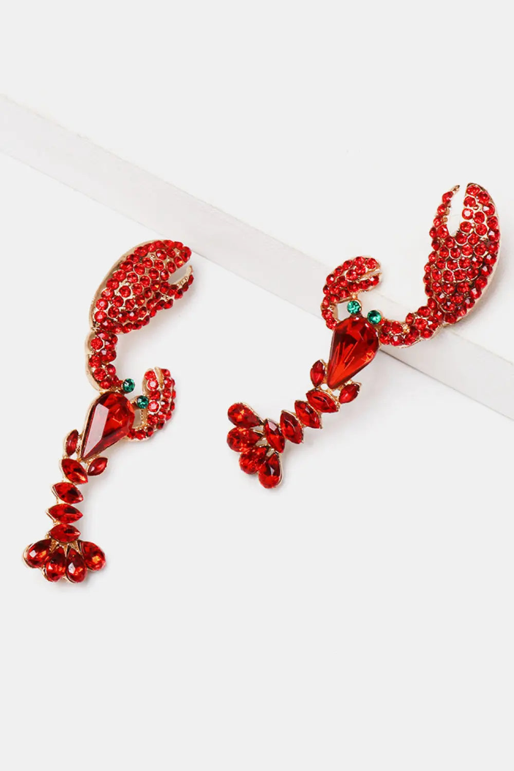 Lobster Shape Glass Stone Dangle Earrings - Be Bliss Boutique