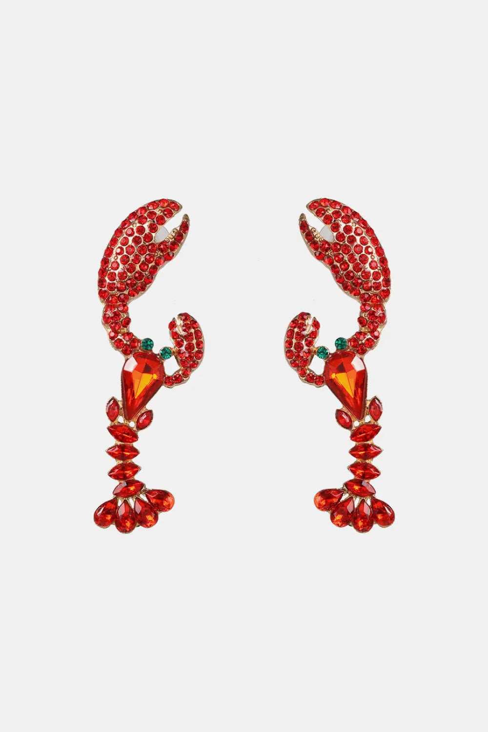 Lobster Shape Glass Stone Dangle Earrings - Be Bliss Boutique